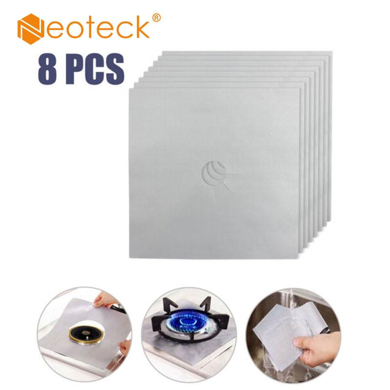 Neoteck 8Pcs Reusable Nonstick Foil Gas Range Stove top Burner