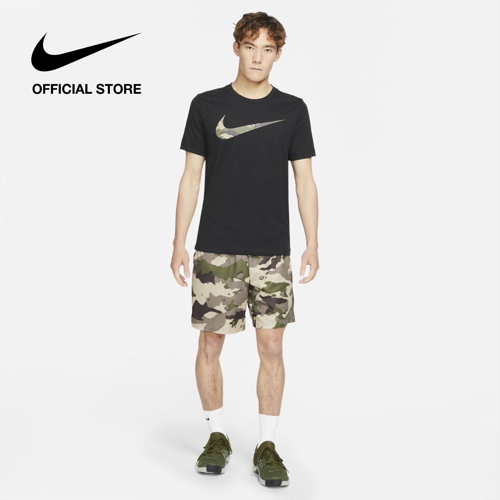 Nike Men's Dri-FIT Graphic Training T-Shirt - Black ไนกี้ เสื้อยืดเทรนนิ่งผู้ชาย มีลายกราฟิก ดรายฟิต - สีดำ