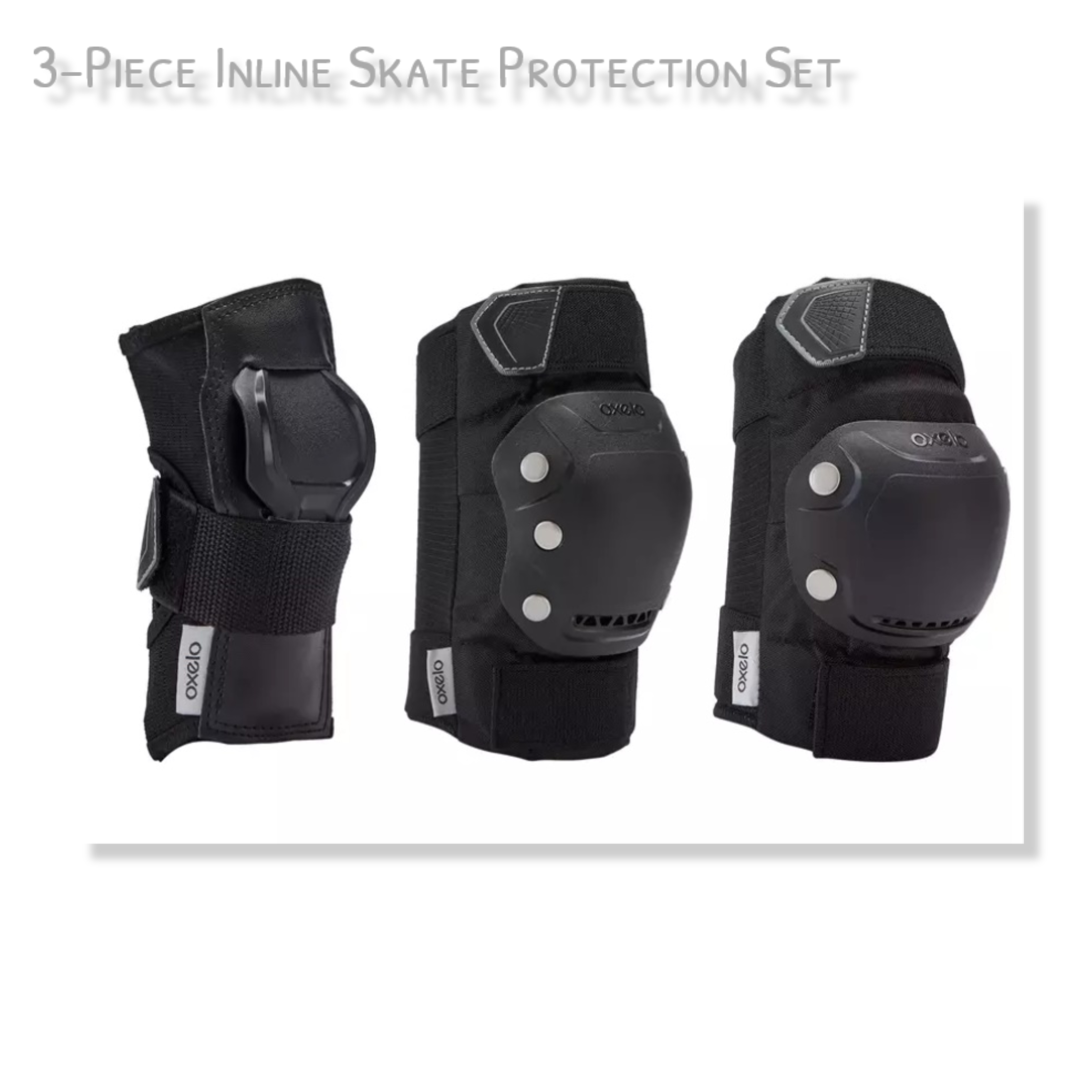 อุปกรณ์ป้องกัน อินไลน์สเก็ต สำหรับผู้ใหญ่แบบ 3 ชิ้นรุ่น Fit500 Adult 3-Piece Inline Skate Protection Set