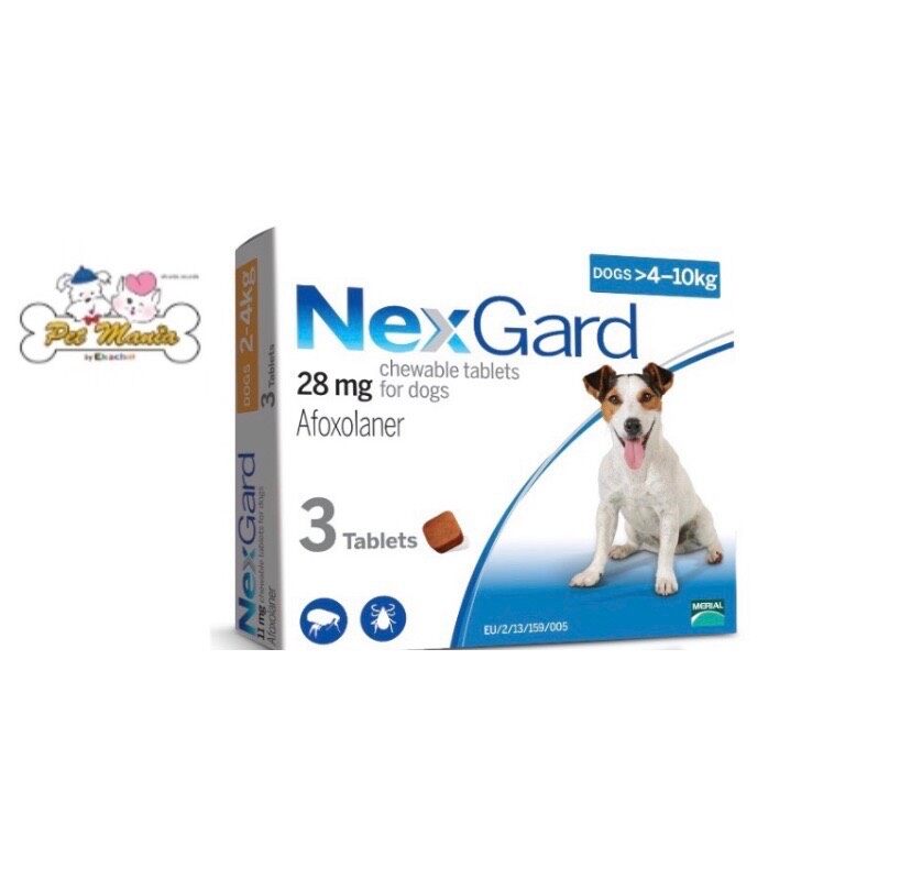 ชื่อสินค้า NexGard 4-10kg.(3เม็ด)