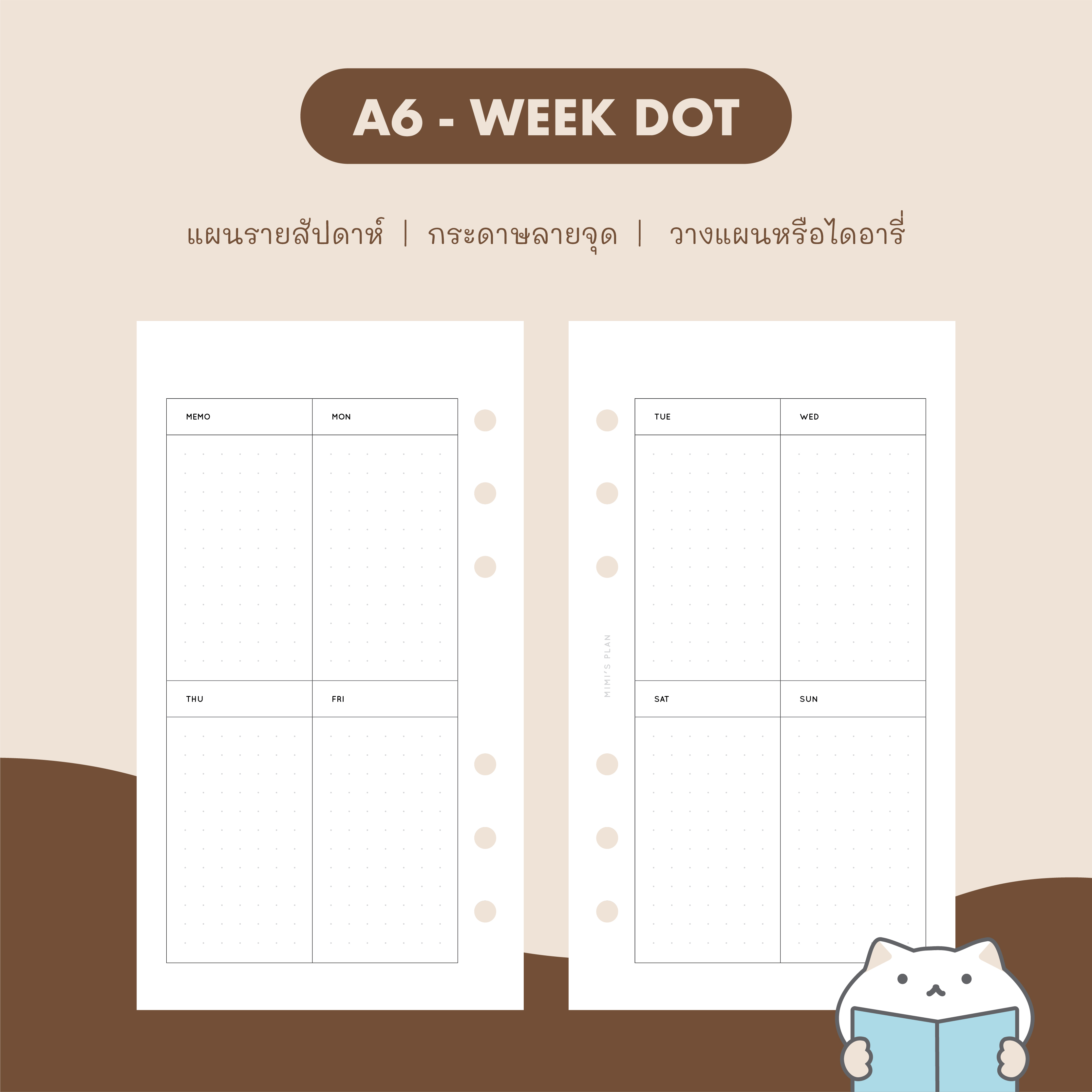 กระดาษรีฟิล Productive Plan 📝 A6/A5 Habit Tracker Planner Plan Bujo