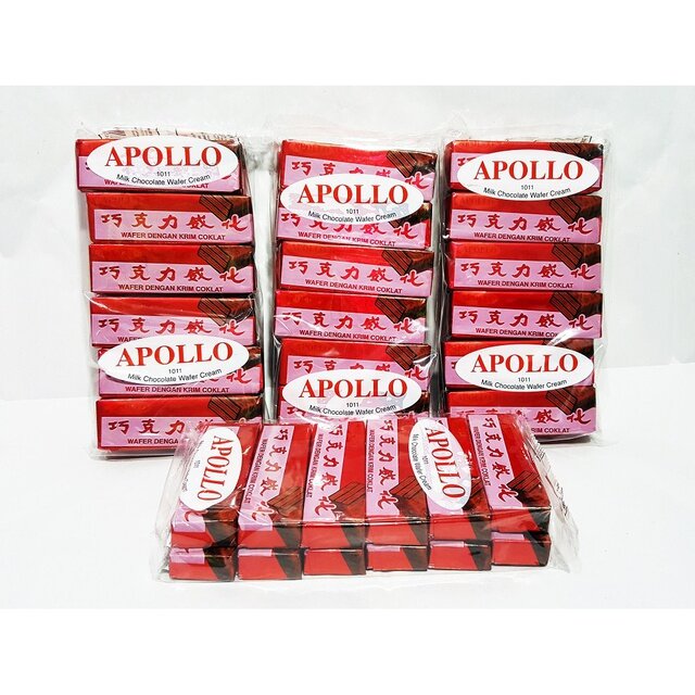 Apollo เวเฟอร์ เคลือบ ช็อกโกแลต ช็อคโกแลต แพค 48 ชิ้น [ช็อคแพค แดง 48]