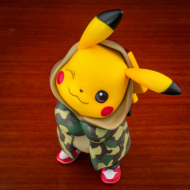 Pokemon Kawaii Camouflage Pikachu Action Figure Anime Cosplay Pocket  Monsters Model Surprise Toys 