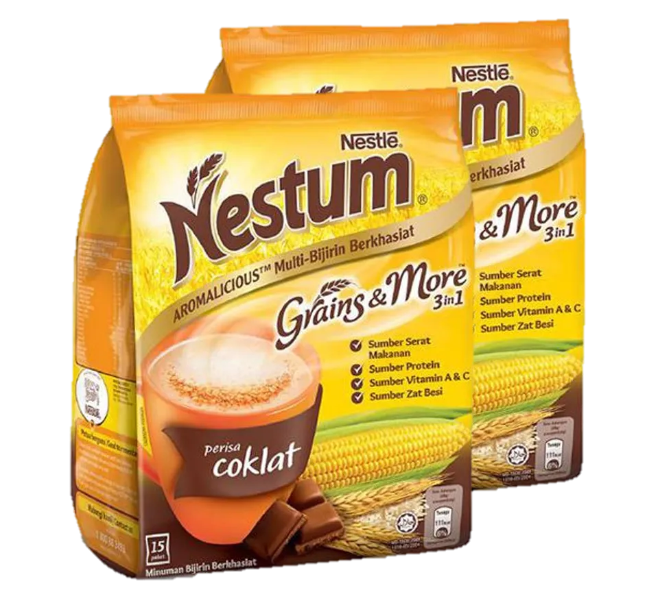 NESTUM 3in1 Instant Cereal Drink CHOCOLATE เนสตุ้ม ซีเรียล ปรุงสำเร็จรูป ช็อคโกแลต 28g. x 15sachets (2แพค)