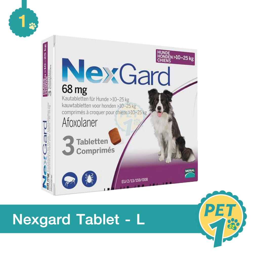 Nexgard Dog 10-25kg ยากิน กำจัด เห็บ หมัด สุนัข น้ำหนัก 10-25กก. (บรรจุ 3 เม็ด/กล่อง)