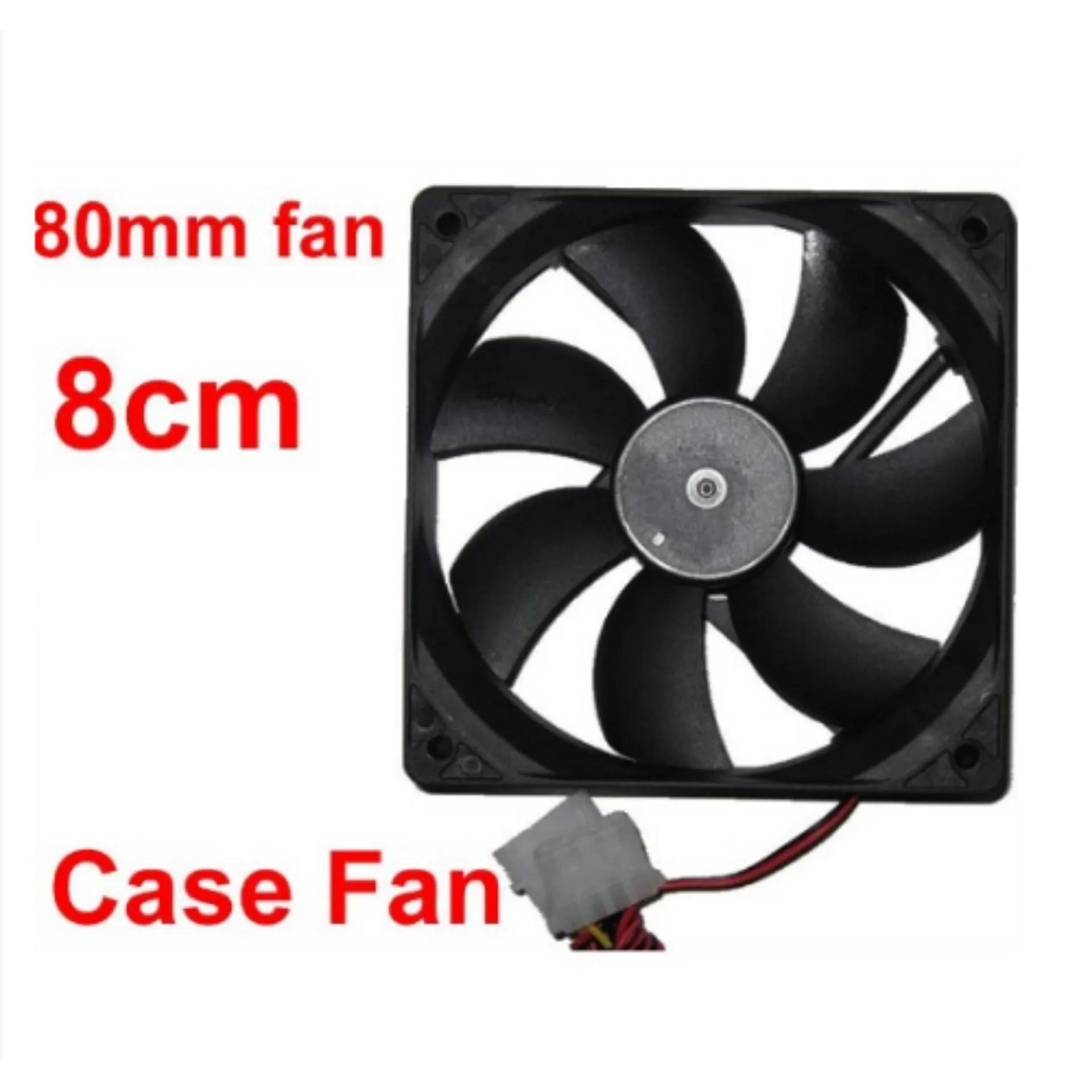 พัดลมระบายความร้อน คอม PC Fan Case PC พัดลม 8CM สีดำ