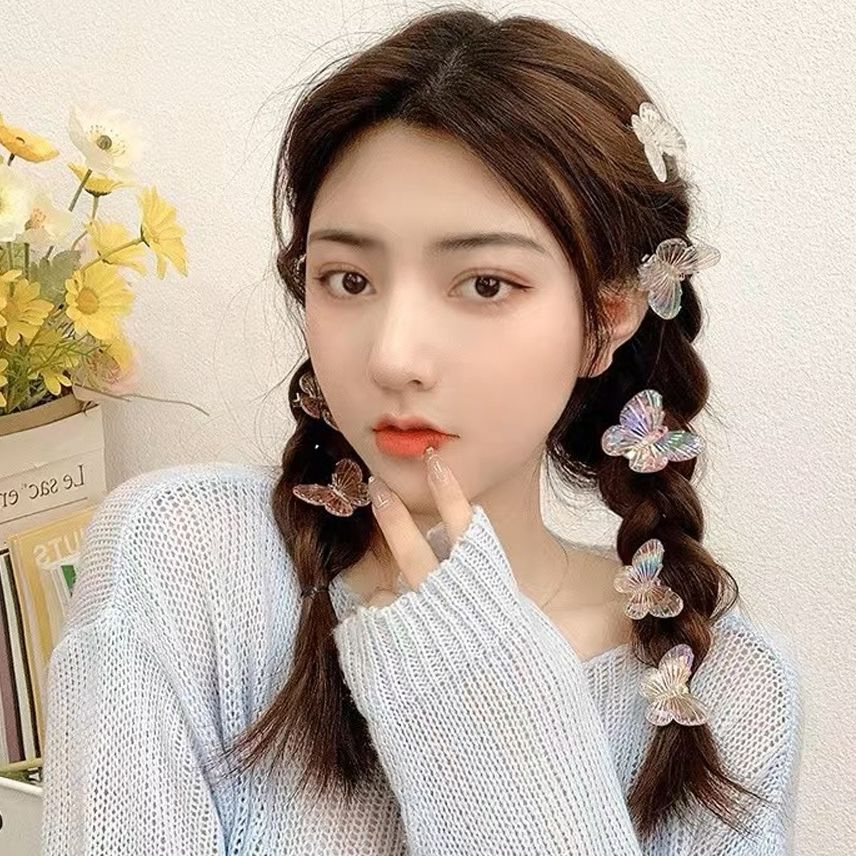 Uplus Q151 กิ๊บติดผมรูปผีเสื้อ สีสดใส 1 ชิ้น กิ๊ฟหนีบผม แฟชั่นผู้หญิง