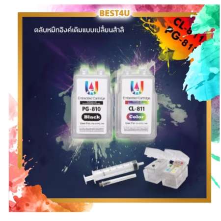 Canon PG-810/CL-811 ตลับหมึก+สำลี พร้อมเข็มและไซริงค์เติมหมึก Canon PG-810/CL-811 ตลับหมึก+สำลี พร้อมเข็มและไซริงค์เติมหมึก