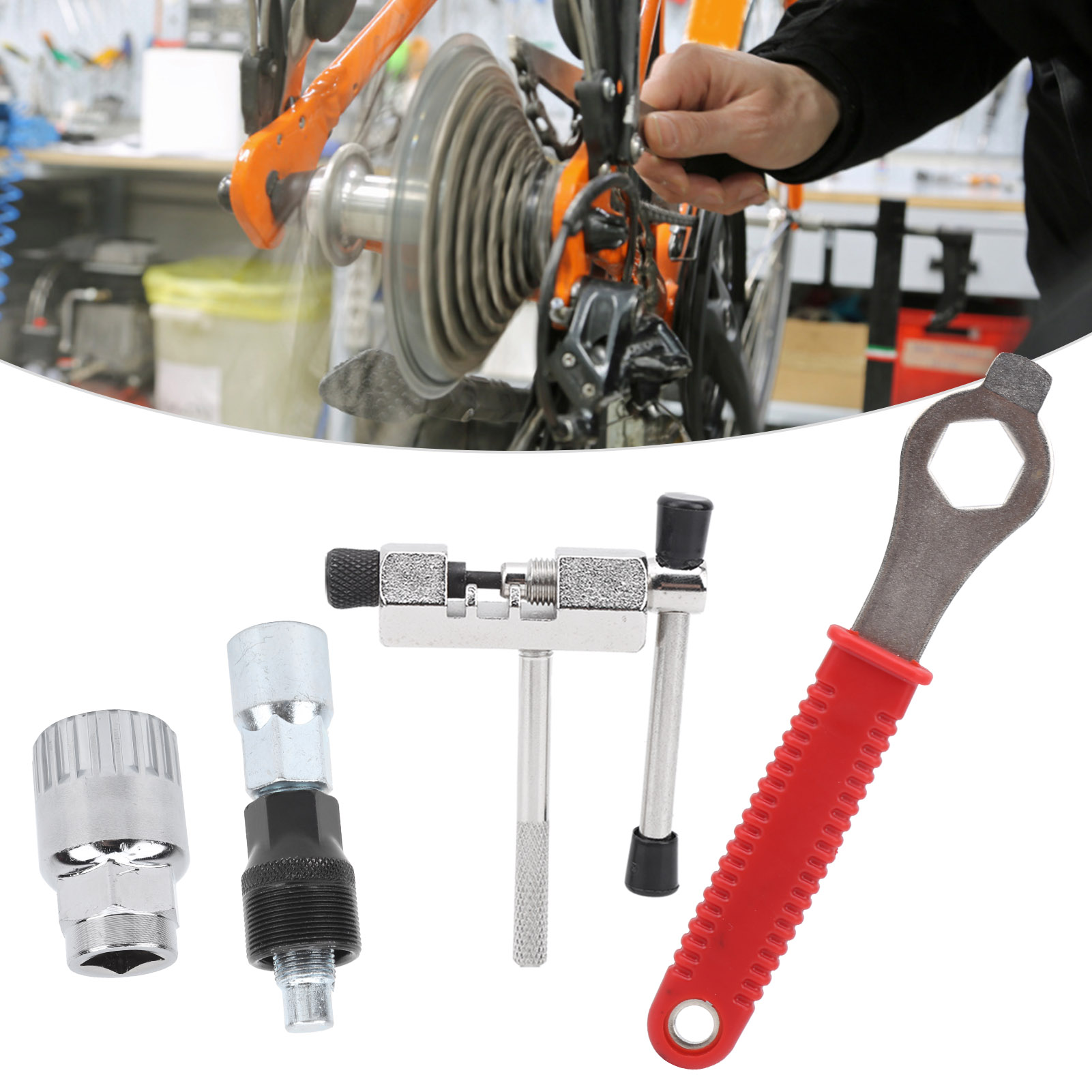 ชุดเครื่องมือซ่อมจักรยาน Crank Extractor Puller Spanner + Chain Breaker