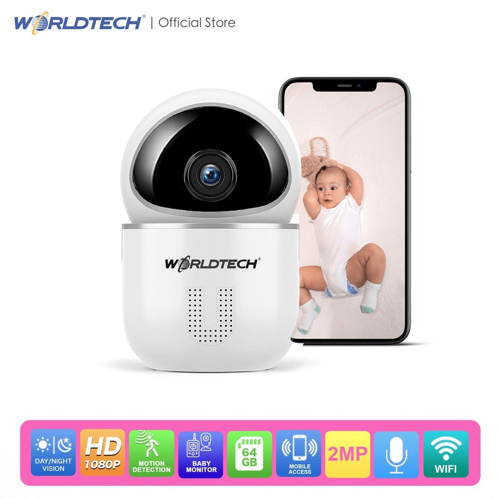 hot Worldtech รุ่น WTCCM1118M กล้องดูเด็ก Baby Monitor V Robot HD 18p Wireless IP CERA ความชัด 2 คู่มือไทย