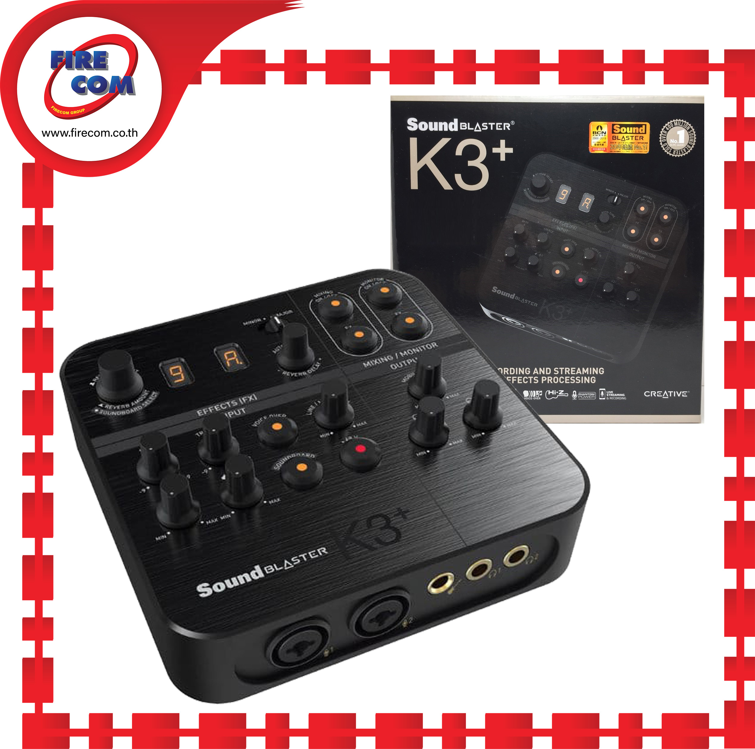 ซาวด์การ์ด Creative Blaster K3+ USB-Powered Recording and Streaming Mixer with sound effects Processing Ext. USB (SB1720) สามารถออกใบกำกับภาษีได้