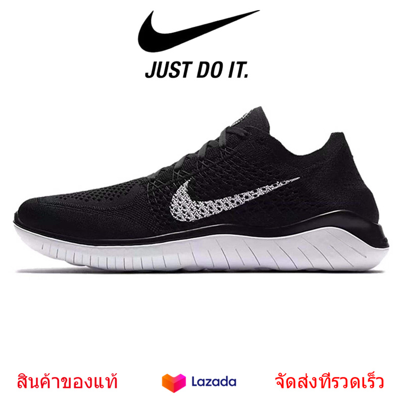 รองเท้าNikeของแท้ Nike Free RN Flyknit 5 รองเท้าวิ่งผู้ชาย รองเท้าผ้าใบผู้หญิง รองเท้าสำหรับใส่เดิน รองเท้าเทรนนิ่ง ดำและขาวระบายอากาศ