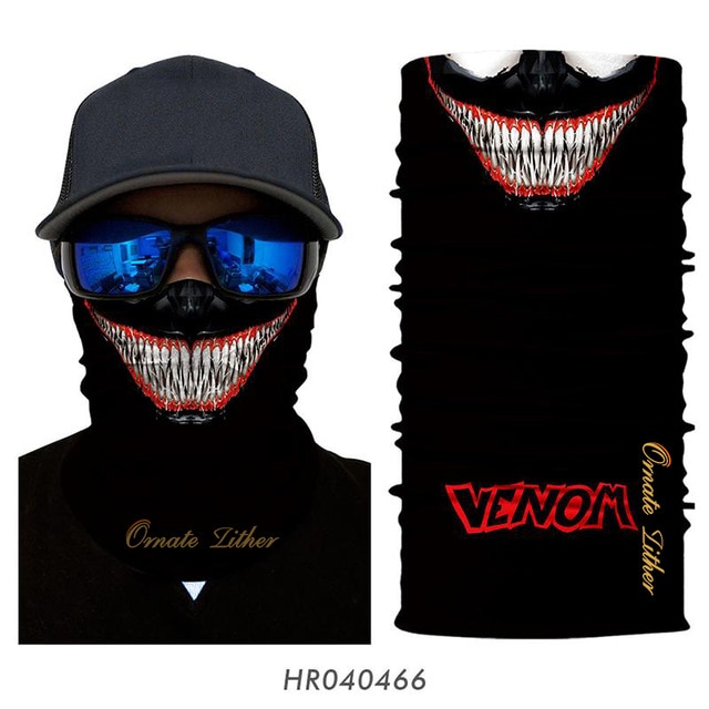 Customized 3D Venom Mascarillas Bandana Ski Mask Bicycle Scarf Neck Gaiter Sport Face Shield Masque Headband Headwear Mascherine