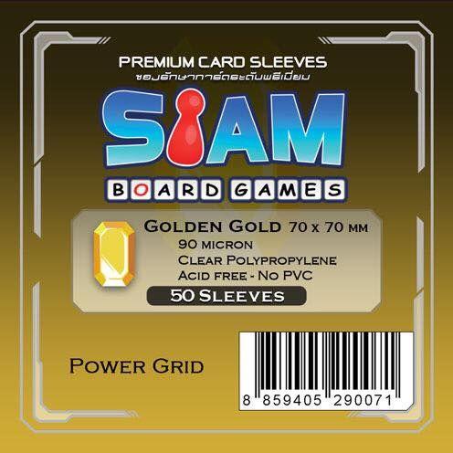 ซอง ซองใส ซองใส่การ์ด สยามบอร์ดเกมส์ Siam Board Games Premium Card Sleeve Golden Gold 70x70 mm