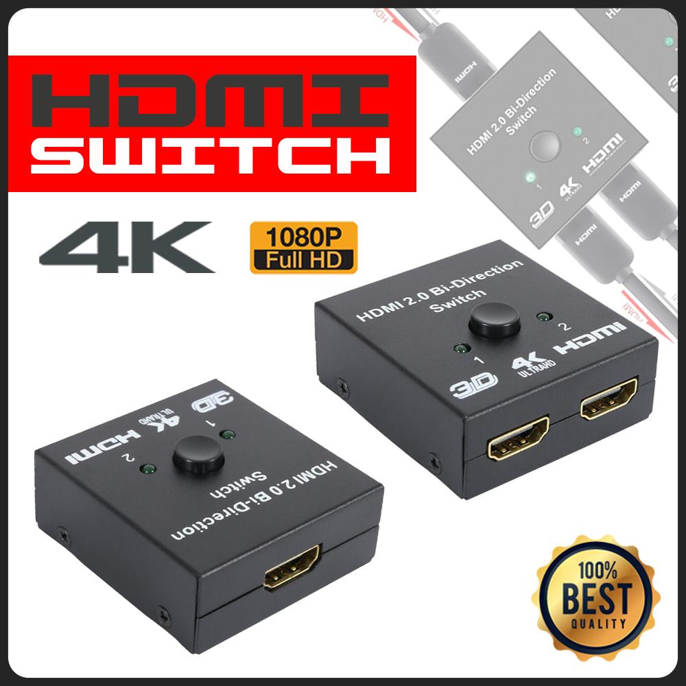 2-Way 4K HDMI Bi-Direction Switch Splitter Converter TV Projector Adapter