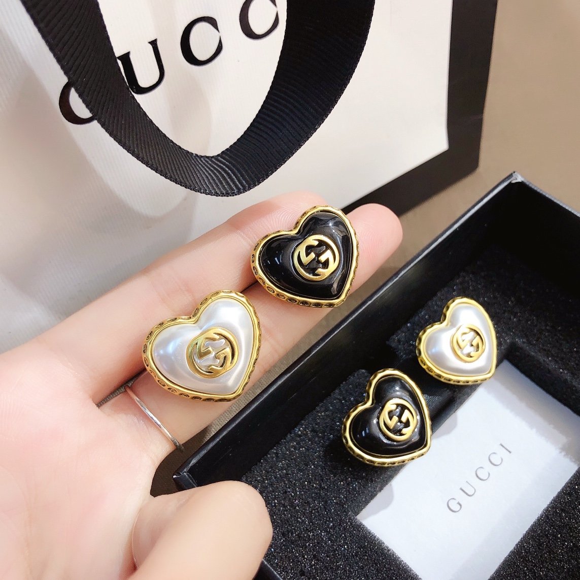 Fashion Gucci Earring Titanium Steel Letter Logo Double GG Ear Hoop