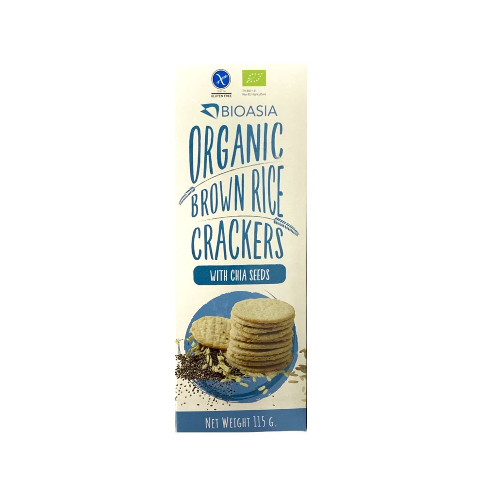 Bio Rice Crackers Bioasia Organic Brown Rice Crackers With Chia Seeds 115g. | Lazada.co.th