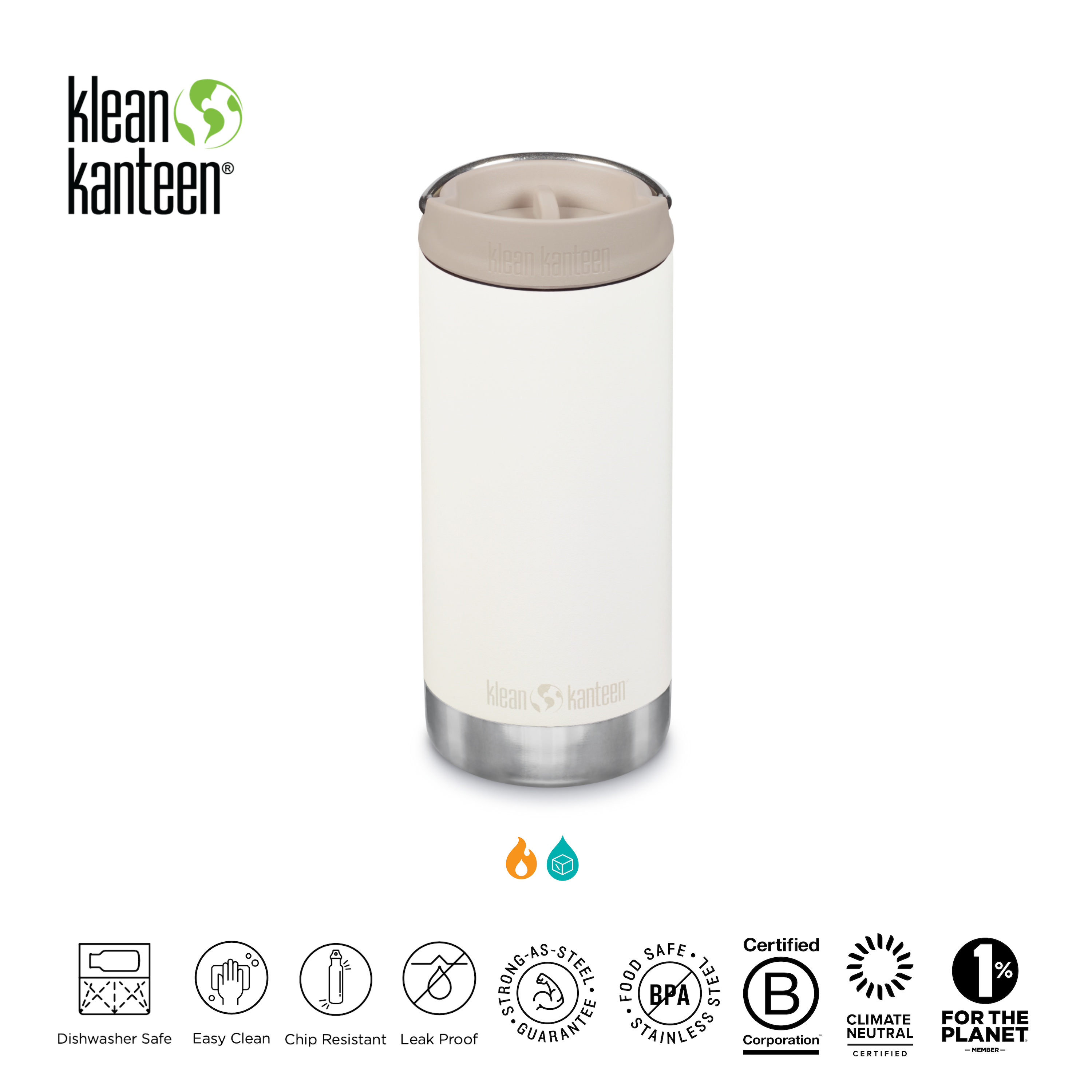 Klean Kanteen Insulated Bottles TKWide-2021 12oz with Cafe Cap