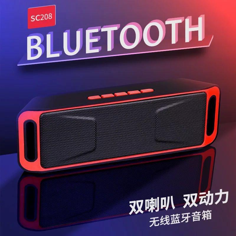 SC208 Bluetooth Speaker Stereo Subwoofer Support TF Dual Bass Sound ...