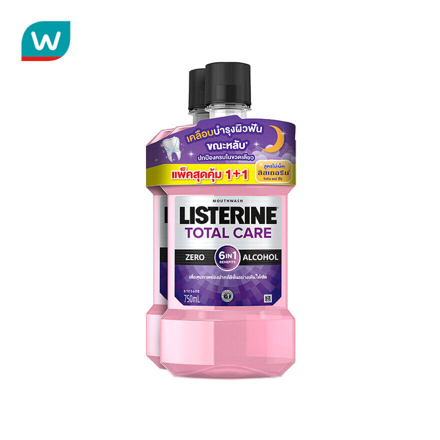Listerine ลิสเตอรีน น้ำยาบ้วนปาก โทเทิลแคร์ ซีโร่ 750 มล. แพ็คคู่