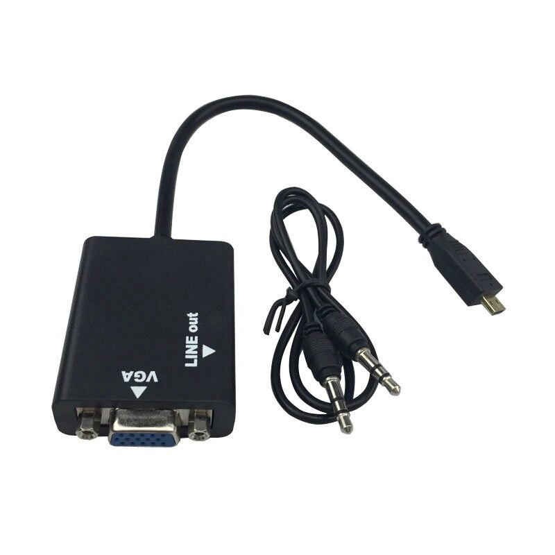 โปรโมชั่น อุปกรณ์แปลงสัญญาณ Micro Hdmi Male To Vga Female Video Converter Adapter Cable With Audio Output For Pc/dvd/hdtv/tv อุปกรณ์เชื่อมต่อสัญญาณ Wireless แบบ Usb Wireless Usb