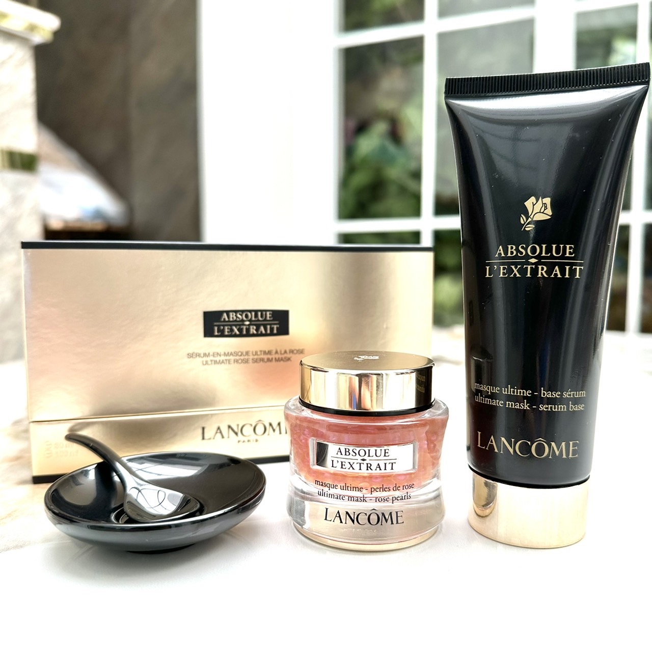 LANCOME ABSOLUE L'EXTRAIT セット&洗い流さないマスク Lancome Absolue L'Extrait Ultimate Rose Serum Mask: Review