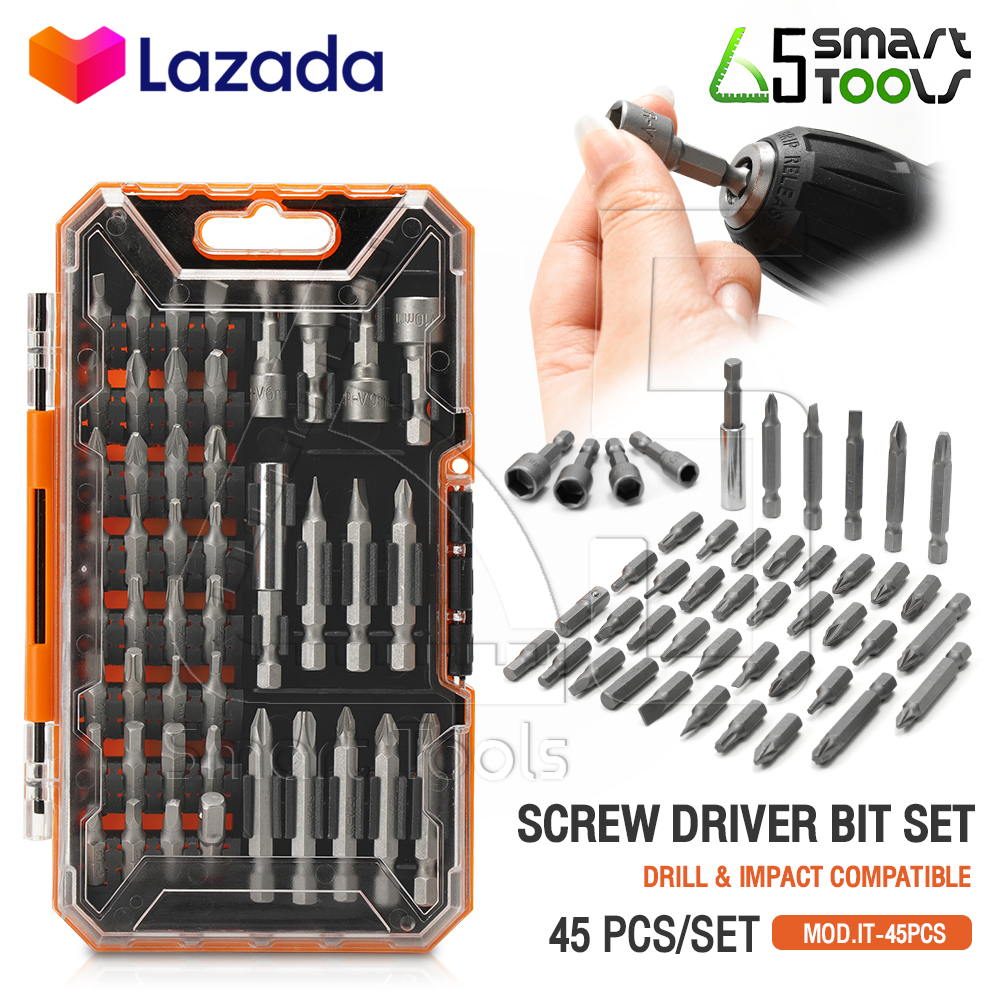 InnTech ดอกไขควงสว่าน ดอกไขควงหัวบล็อก 45 ชิ้น/ชุด Screwdriver Bit Set