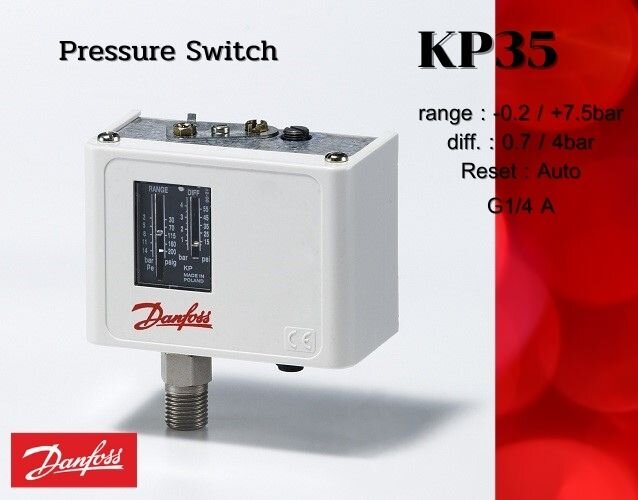 Pressure Switch Danfoss KP35 (0.2 7.5 bar) เพลสเชอร์สวิตซ์ แดนฟอส