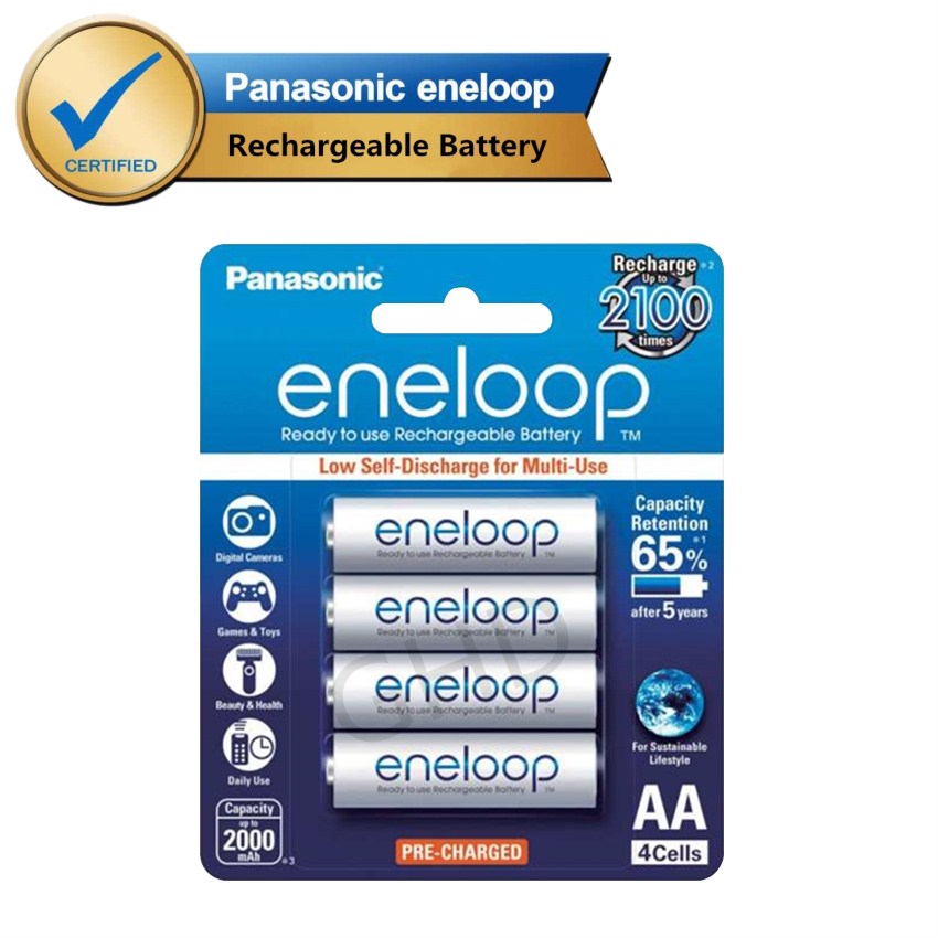 Panasonic Eneloop Aa 2000 Mah Rechargeable Battery รุ่น Bk 3mcce 4bt