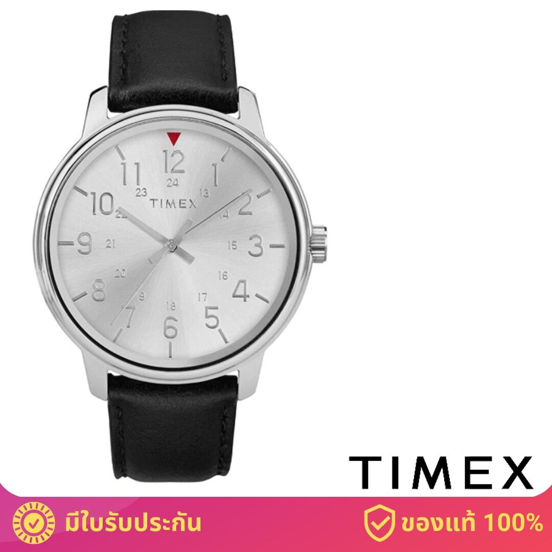 Timex TM-TW2R85300 นาฬิกาข้อมือผู้ชาย สายหนัง สีดำ
