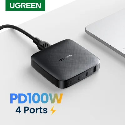 UGREEN USB C 100W 4-Port Desktop Charger Quick Charge 4.0 3.0 QC Type C PD Fast USB Charger For Macbook Pro iPad iPhone Samsung