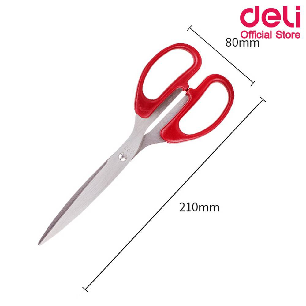 Deli 6010 Scissors Stainless กรรไกรสแตนเลส ขนาด 8 1/4 นิ้ว คละสี 1 ชิ้น ...