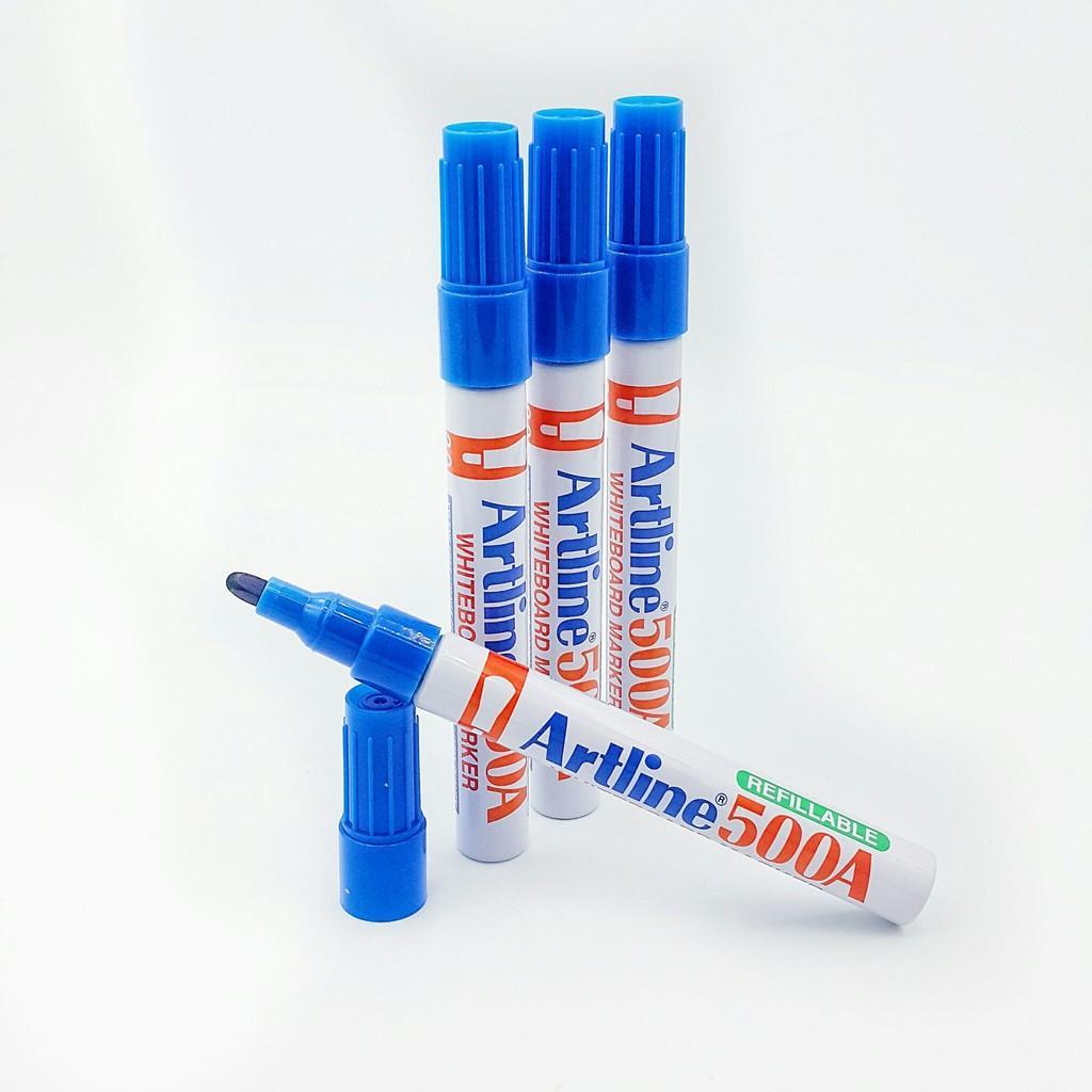 Electro48 ปากกาไวท์บอร์ดหัวกลม ชุด 4 ด้าม  (สีน้ำเงิน) เติมหมึกได้ ไม่มีสารไซลีน เป็นมิตรกับสิ่งแวดล้อม