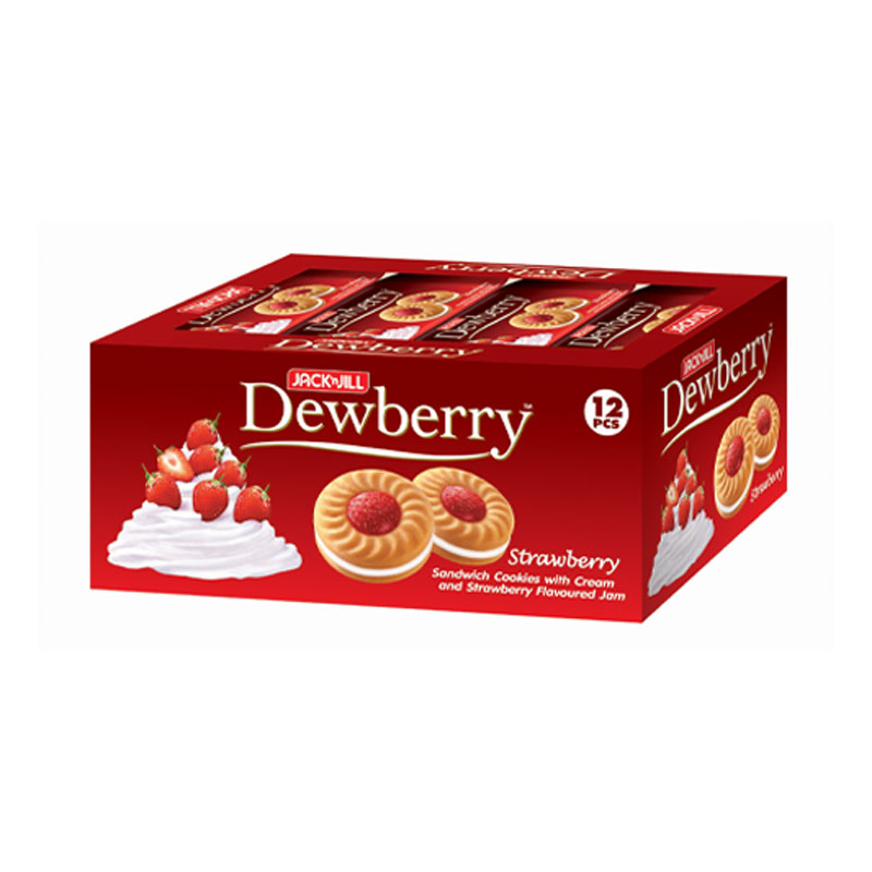 Dewberry ดิวเบอร์รี่ คุกกี้สอดไส้ครีมและแยม กลิ่นสตรอเบอร์รี่ 36 กรัม แพ็ค 12 ซอง Lazada.co.th