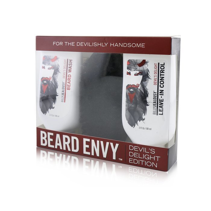 Billy Jealousy Devil's Delight Beard Envy Kit: 1x Beard Wash 88ml + 1x Leave-In Control 88ml + 1x Beard Brush 3pcs