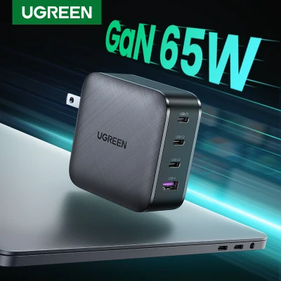 UGREEN Fast Charger GaN PD 65W Quick Charger Socket USB-C Home Wall Charger Adapter with for iPhone 11 iPhone 12/ Samsung Huawei Macbook PD Fast Charging Charge