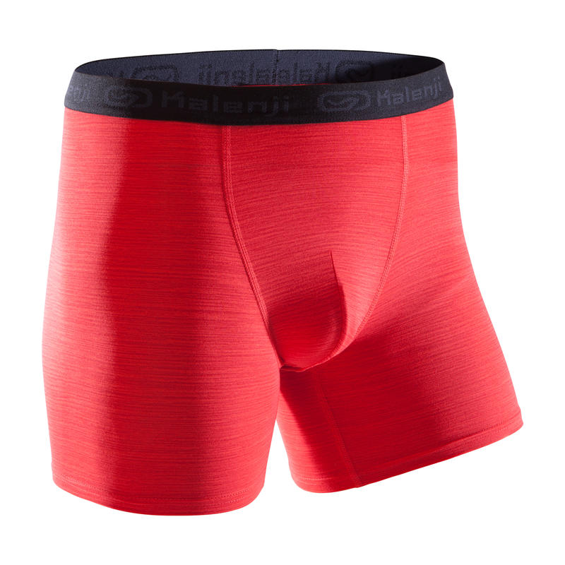 กางเกงบ็อกเซอร์ผู้ชายแบบระบายอากาศได้สำหรับใส่วิ่ง (สีแดง Mottled Red)รองเท้าและเสื้อผ้าสำหรับผู้ชาย