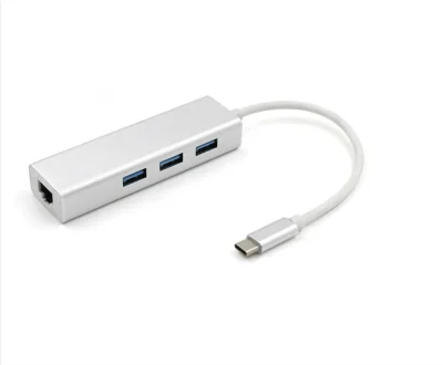 USB C Ethernet Rj45 Lan Adapter 3 Port USB Type C Hub 10/100/1000Mbps Gigabit Ethernet USB 3.0 Network Card for MacBook