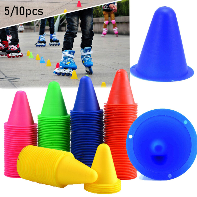 5/10Pcs 5 colors Sports Plastic Roadblock Accessories Marking Cup Training Equipment Skate Marker Cones Football Soccer Rollers