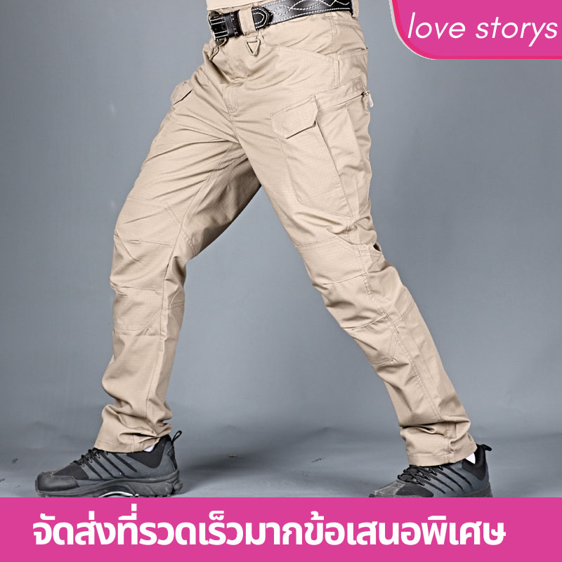 【love storys】Tactical pants กางเกงยุทธวิธี กระเป๋าหลายใบ หลวม หลวม ขนาดใหญ่