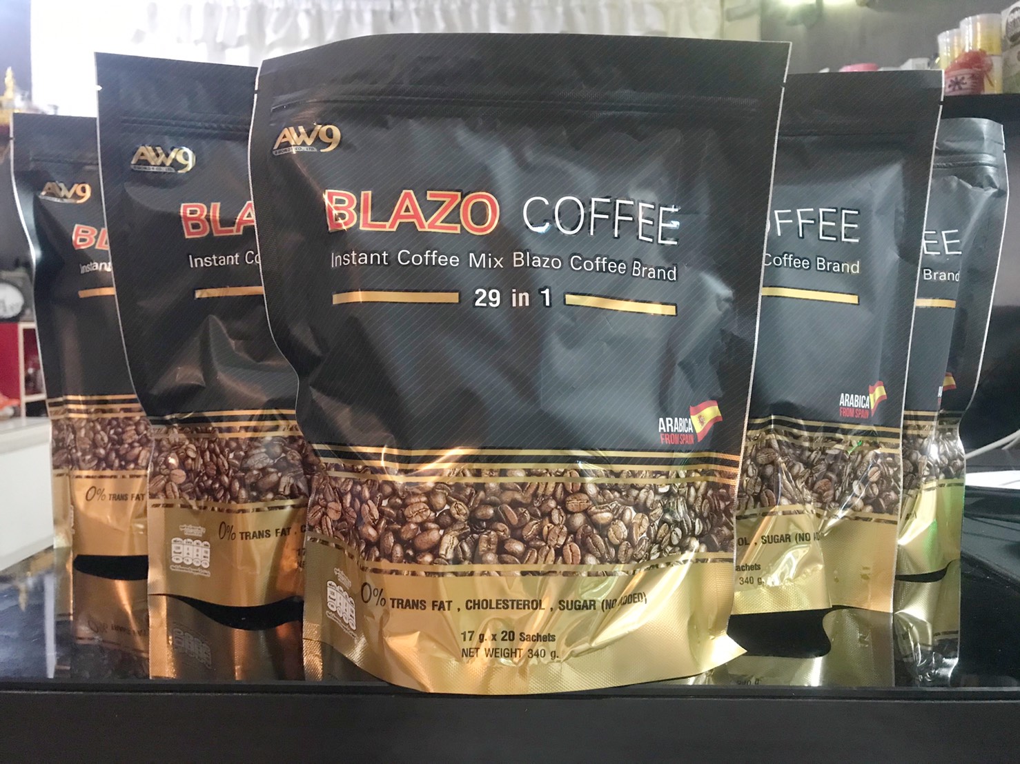 5 ห่อ  กาแฟเพื่อสุขภาพ Blazo Coffee 29 in 1 (1 ห่อ 20 ซอง 17 กรัม)