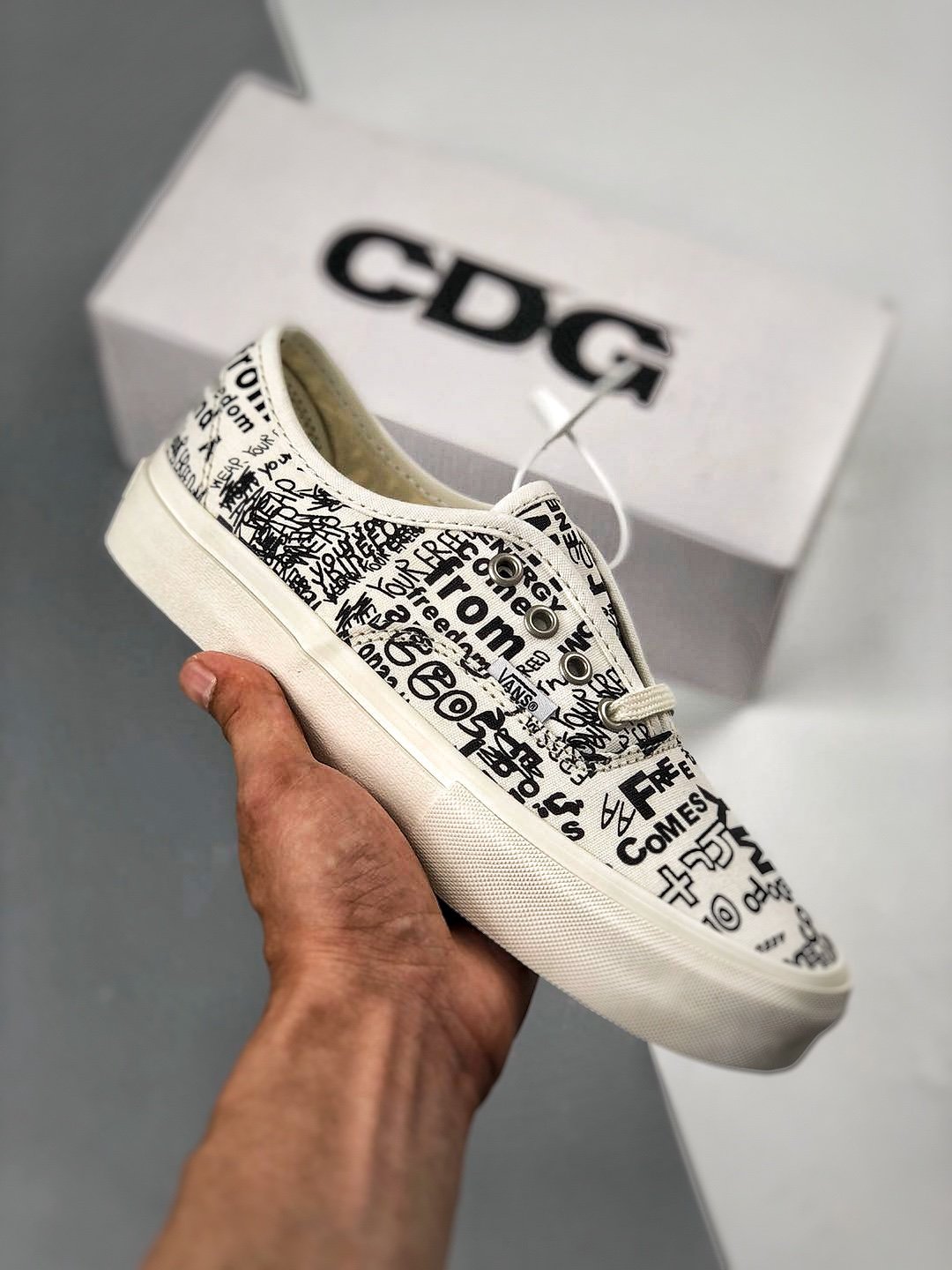 vans cdg on feet