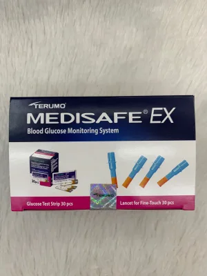 แผ่นตรวจสำหรับ เครื่องตรวจน้ำตาล Terumo medisafe fit ex 1กล่องมี30ชิ้น
