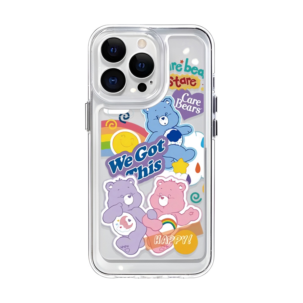 For IPhone 14 Pro Max IPhone Case Thickened TPU Soft Case Clear Case Shockproof Rainbow Bear Compatible for IPhone 13 Pro Max
