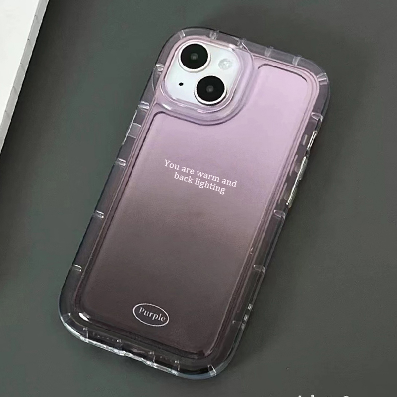 For IPhone 14 Pro Max IPhone Case Thickened TPU Soft Case Clear Case Airbag Shockproof Gradual Grape Purple Compatible with For 12 Pro Max