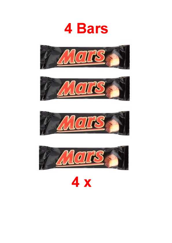 4 x MARS CHOCOLATE BARS, 36G 4 Bars