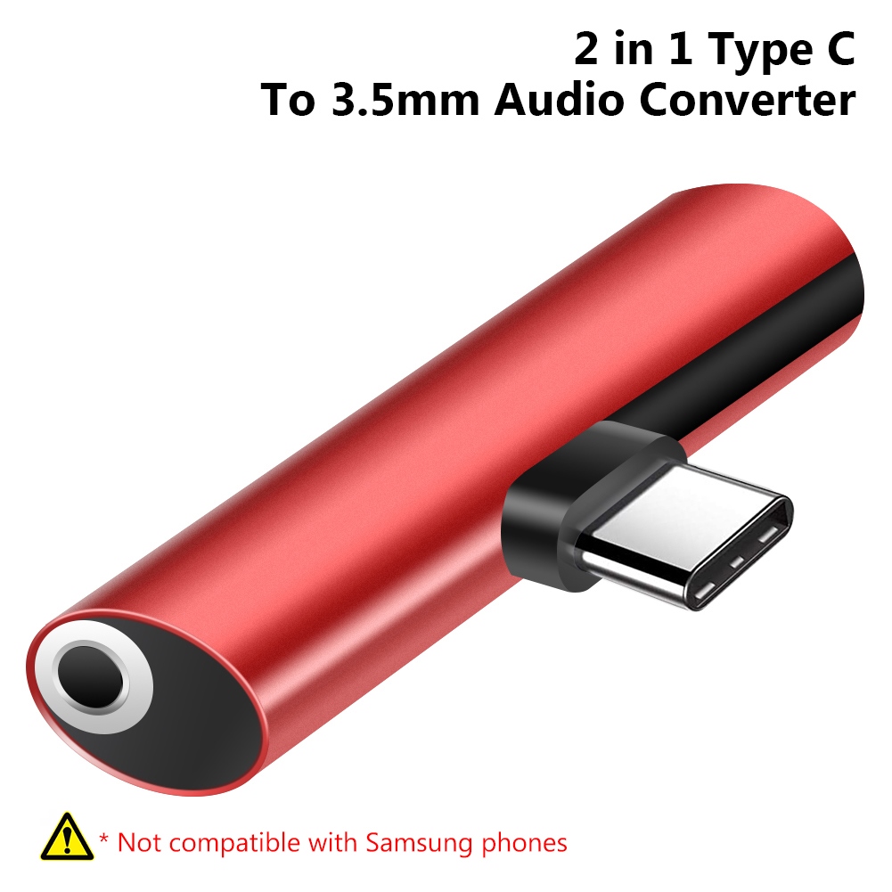 Type C Converter Adapter 2 In 1 Usb C Splitter Type C Male To Dual Type 