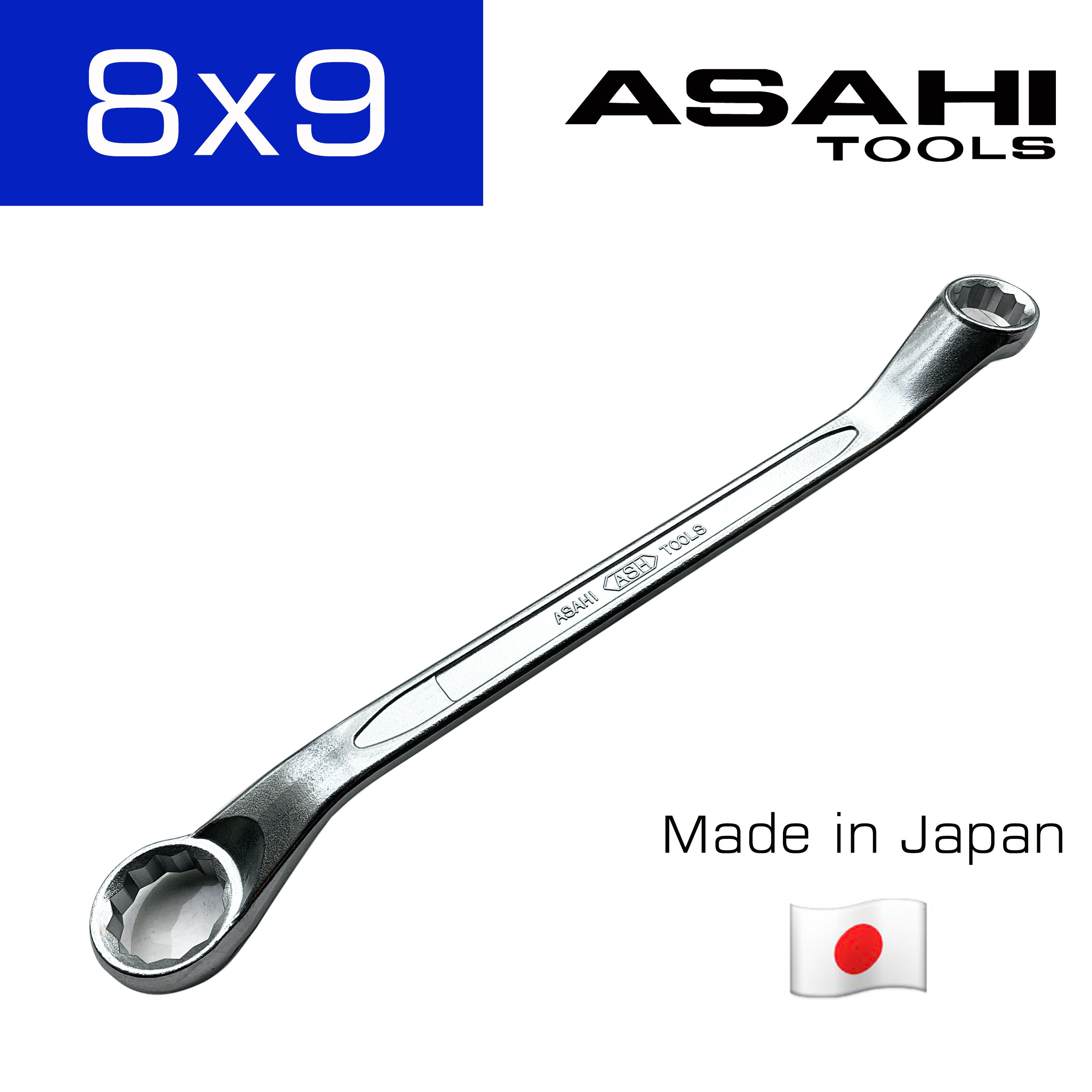 Asahi  ประแจแหวน 45 องศา Made in Japan  มาตรฐาน JIS  (16 ขนาด (มิล) : กดเลือกขนาดตอนสั่งซื้อ)