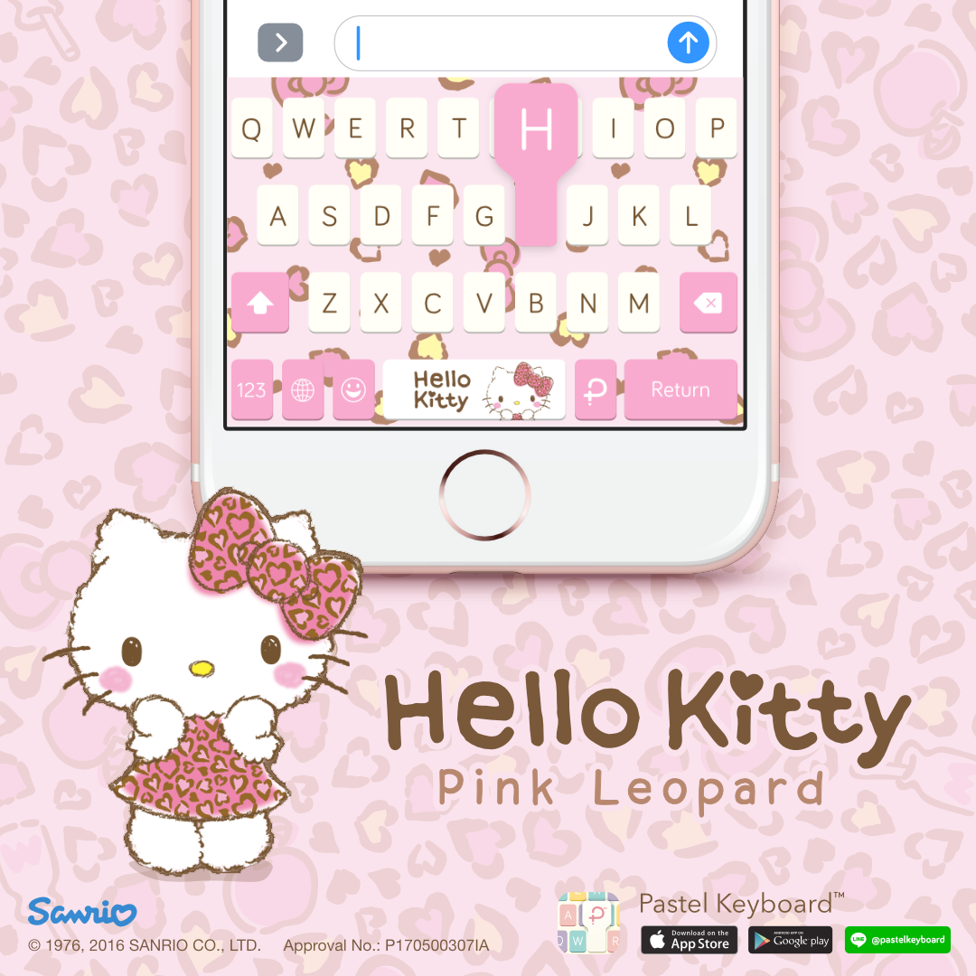 Hello Kitty Pink Leopard Keyboard Theme⎮ Sanrio (E-Voucher) for Pastel Keyboard App