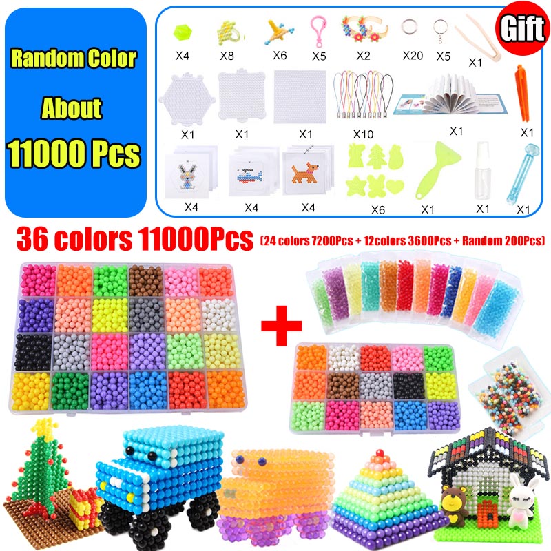 6000pcs Refill Hama Beads Puzzle 3D Handmade Magic Aquabeads DIY Water  Spray Beads Set Ball Games Children Toys for girls